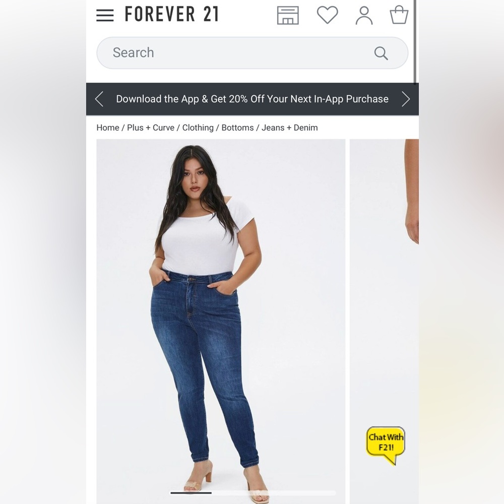 Plus Size High Rise Skinny Jeans size 18
